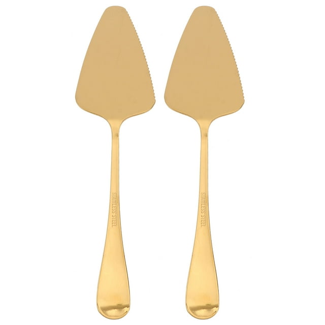SHISUYAN Stainless Steel Cake Pizza Shovel 23.2x4.7x1cm Golden Multifunctional Cutter