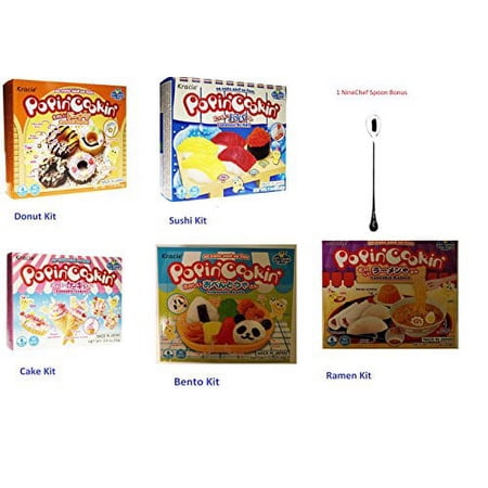NineChef Bundle - Kracie Popin Cookin JapaneseDiy Candy for Kids Tanoshii 5 kit Bundle (Donuts Sushi Cakes Ramen Bento) (Pack of 2) Total 10 kits + 1 NineChef Brand Long Handle Spoon price history on PriceWatchPro