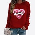 thumbnail image 2 of Amzcrzy Hauts pour Femmes Décontractés Col Rond Printemps Été Hauts Mode Imprimé Cœur d'Amour Saint-Valentin Chemises pour Femmes Classique Polyvalent Manches Longues Tee-Shirt Valentines, 2 of 3
