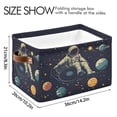 thumbnail image 4 of Yayeee 2 Pack Canvas Storage Basket with Handles for Shelves Fabric Bins Closet Organizer, Astronaut Space, 4 of 8