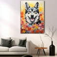 thumbnail image 5 of Thuan Akita Dog Flower Art Print Canvas, Wall art Painting Decor, Puppy Pop Art Home Decor Artwork For Bedroom Living Room Bathroom Decor, Puppies Colorful Photo, 5 of 6