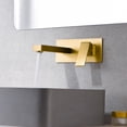 thumbnail image 4 of Single Handle Brushed Gold Wall Mount Bathroom Faucet Includes Brass Valve, 4 of 7