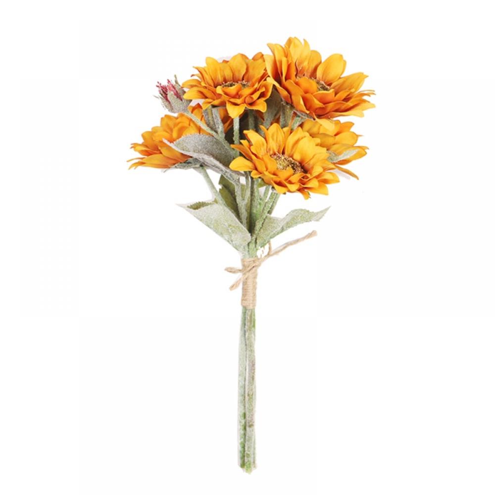 Artificial Silk Sunflowers Long Stem Fake Bouquet Large Sunflowers