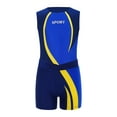 thumbnail image 5 of Haitryli Kids Boys Gymnastics Dance outfits Sleeveless Patchwork Sports Jumpsuit Bodysuit And Shorts Navy Blue 16, 5 of 7