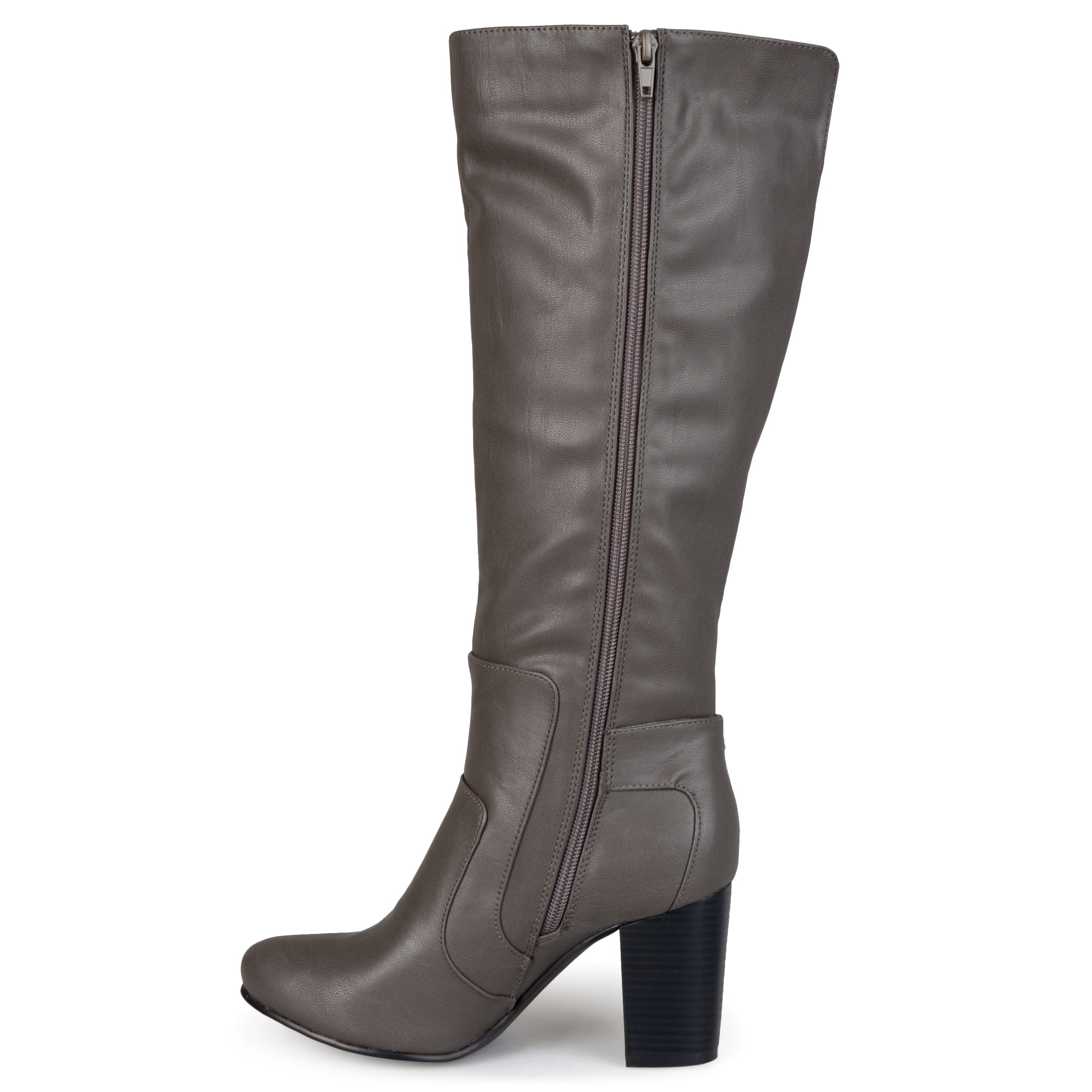 Journee Womens Carver Wide Calf Stacked Heel Knee High Boots