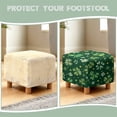 thumbnail image 6 of SCRAWLGOD St. Patrick's Day Shamrock Spot Print Dark Green Ottoman Slipcover, Thick Cube Footrest Sofa Slipcovers Non Slip Square Covers for Footstool with Stretch Bottom, 6 of 7