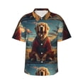 thumbnail image 1 of Fotbe Meditating Golden Retriever Camisa Hawaiana para Hombre Unisex – Camisa Casual de Verano con Botones de Manga Corta de Algodón y Lino,X-Large, 1 of 7