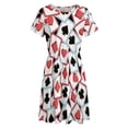thumbnail image 4 of Playing Cards Heart Short Sleeve Dress Women Summer Evening Dresses Ladies Sundress, 4 of 7