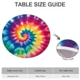 thumbnail image 6 of Colorful Rainbow Tie Dye Spiral Pattern Round Fitted Tablecloth with Elastic Edge,Dining Table Cover Waterproof,Outdoor Round Tablecloth for Camping,Dining,Indoor and Outdoor, 6 of 7