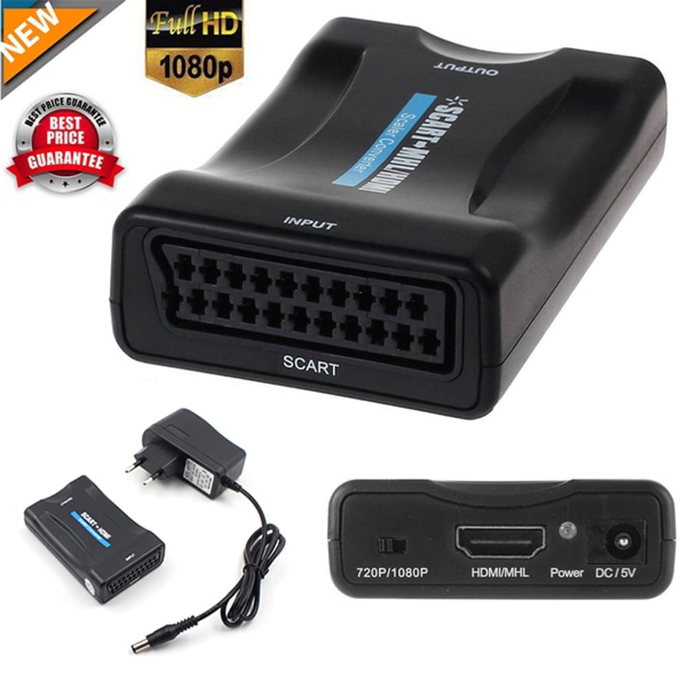 Regnskab Lodge renæssance POINTERTECK SCART To HDMI 1080P Video Audio Upscale Converter Adapter for  HD TV DVD for STB with DC Cable - Walmart.com