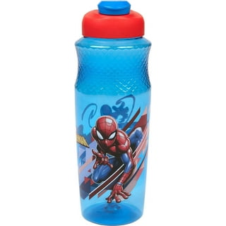  Zak Designs Marvel Spider-Man 18/8 Single Wall Stainless Steel  Kids Water Bottle, Flip Straw Locking Spout Cover, Durable Cup for Sports  or Travel (15.5oz, Non-BPA, Spidey and His Amazing Friends) 