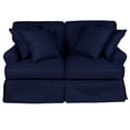 thumbnail image 6 of Sunset Trading Horizon T-Cushion Fabric Slipcovered Loveseat in Navy Blue, 6 of 7