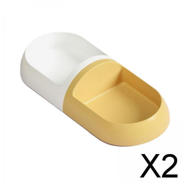 2x Cuenco Doble para Gatos, Cuenco Reutilizable Desmontable para Comida de Gatos, Dispensador de Agua para Mascotas, Cuenco Antideslizante Duradero Pa 2 piezas