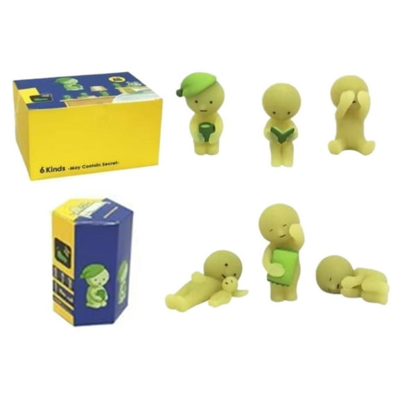 Smiski Glow in The Dark Figure, Bed Series, 6Pcs Mini Figure/Limited Edition - Sealed Blind Boxes Set