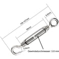 thumbnail image 3 of Tensor tensor de alambre de 6 piezas, tensor de alambre, tensor de acero inoxidable para trabajo pesado ajustable (m5) Feliz Sencillez, 3 of 4