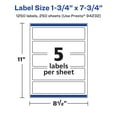 thumbnail image 6 of Avery Matte White Rectangle Labels, 1.75" x 7.75", 1,250 Labels, 6 of 8