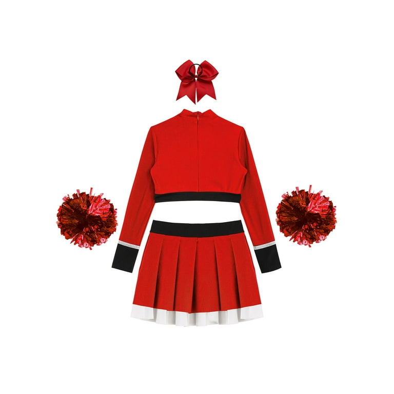 inhzoy Kids Girls Cheerleading Dance Outfit Sets Long Sleeve