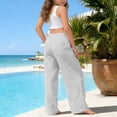 thumbnail image 6 of SUXIAN Pants For Kids Breathable Straight Leg Casual Trousers With Elastic Waist Unisex Comfortable Kid Pants White 14-15 Years, 6 of 6