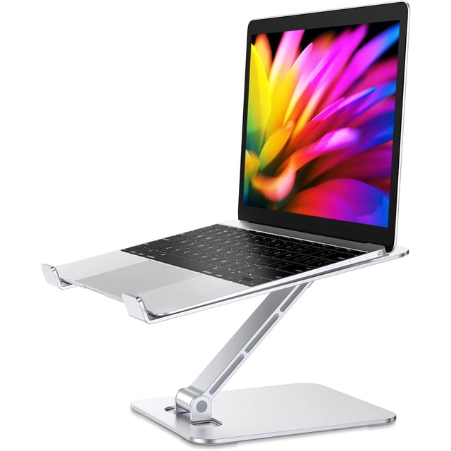 Support pour Ordinateur Portable pour Bureau, Support Ergonomique Réglable et Pliable pour Ordinateur avec Évent, Rehausseur d'Ordinateur Portable en Alliage d'Aluminium Compatible avec MacBook Air, Pro, Dell XPS, Samsung, ”"
