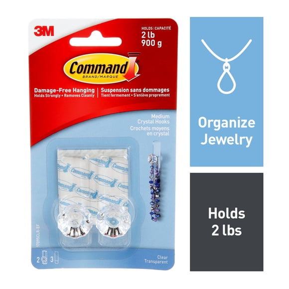 Command™ Crystal Hook 17095CLR-EF, Medium