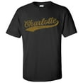 thumbnail image 2 of UGP Campus Apparel Charlotte City Baseball Script Basic Cotton T-Shirt - Large - Black, 2 of 6