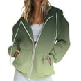 thumbnail image 2 of Green Womens Sweatshirt Women's Fall Jacket Oversized Pocket Sweatshirt Casual Clothing Zipper Track Jacket Solid Color Long Sleeve Tops Fall Clothes for Women, 2 of 5