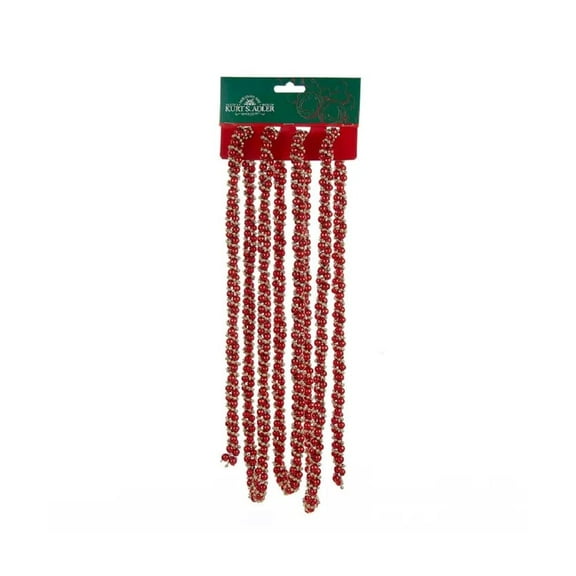 Kurt Adler Red and Gold Bead Twisted Garland 9 Feet
