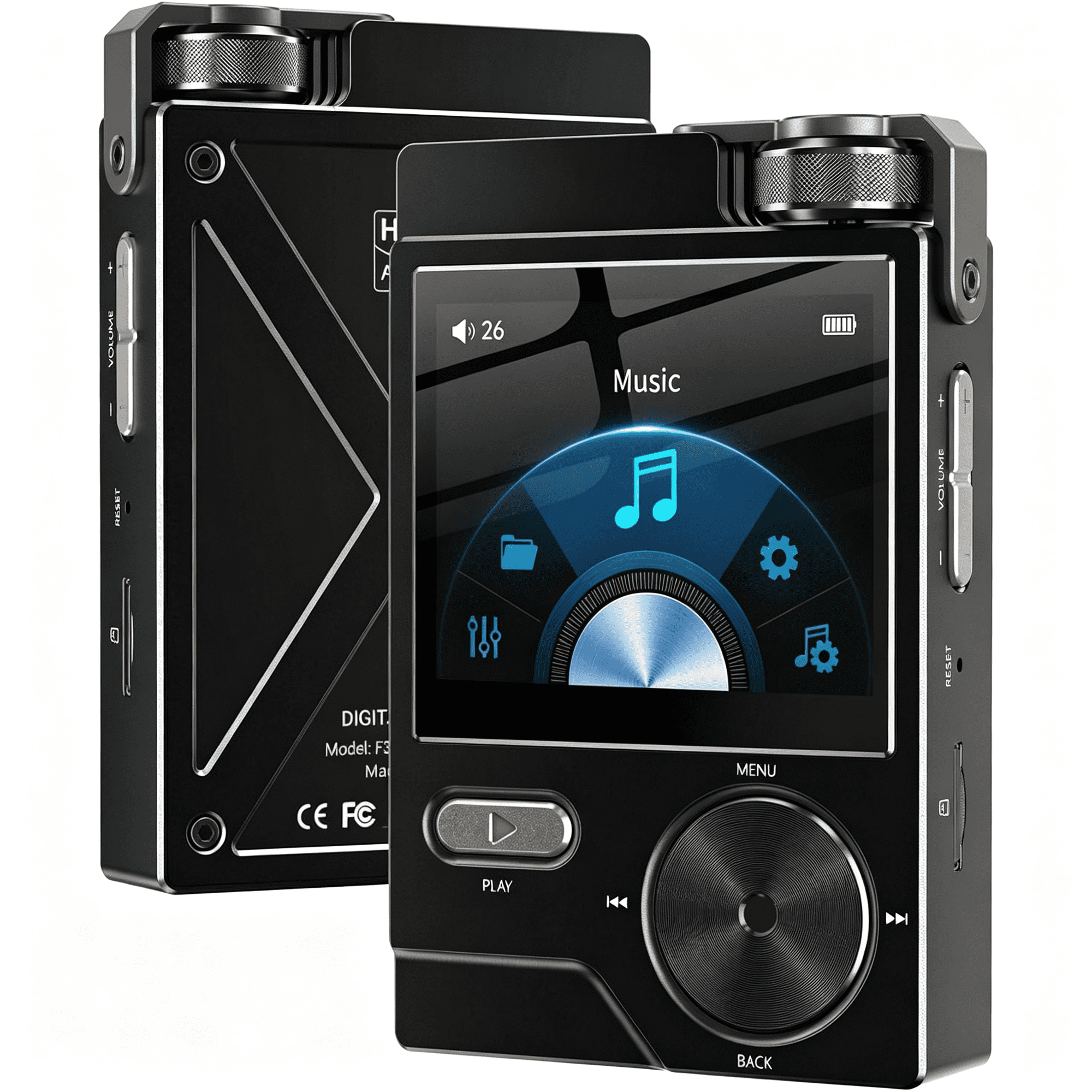 MUSICOZY HiFi MP3 Players, 64GB Lossless High-Resolution Digital Audio Music Player, Portable Audio Player, DSD DAC FLAC Player,192Khz/24bit, Audio Player for Music Enthusiast, Support up to 256GB