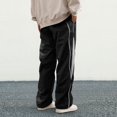 thumbnail image 6 of Men's Parachute Sweatpants,Y2k Baggy Track Pants with Pockets,Drawstring Wide Leg Casual Trousers Streetwear Black M, 6 of 9