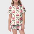thumbnail image 2 of Likimi Child Kids Girls Halloween Pajamas Set Short Sleeve Hallowmas Pumpkin Print Lapel Button Down Pjs Tops With Shorts For Party Casual Sleepwear, 2 of 4