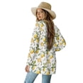 thumbnail image 3 of SCRAWLGOD Lemon Cardigan Jacket for Women Lightweight Graphic Sweatshirts for Women Fall Long Sleeve Ladies Cardigan with Pockets Elastic Sweater Coat Long Size 2XL, 3 of 7