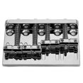 thumbnail image 3 of 4 String Hardtail Bass Guitar Bridge Compatible With Fender Precision Jazz Bass Style Bass, Chrome, 3 of 5