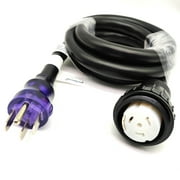 Parkworld 63296 RV Shore Power 50A Extension Cord Adapter , NEMA 14-50P to SS2-50R Straight Plug for Generator (10FT)