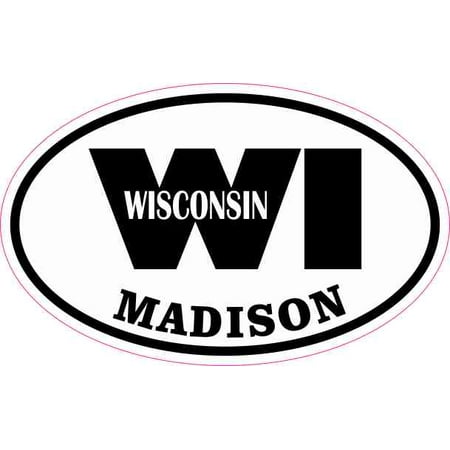 4in x 2.5in Oval WI Madison Wisconsin Sticker