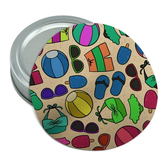 Colorful Fun Summer Beach Pattern Round Rubber Non-Slip Jar Gripper Lid Opener