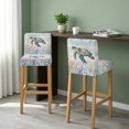 thumbnail image 2 of Sea Turtle Coastal Bar Stool Cover Set of 2, Summer Coral Ocean Gray Blue Wooden Stretch Bar Chair Cover, Removable Washable Pub Counter Stool Chair Slipcover for Kitchen Dining Room Pub Cafe, 2 of 9
