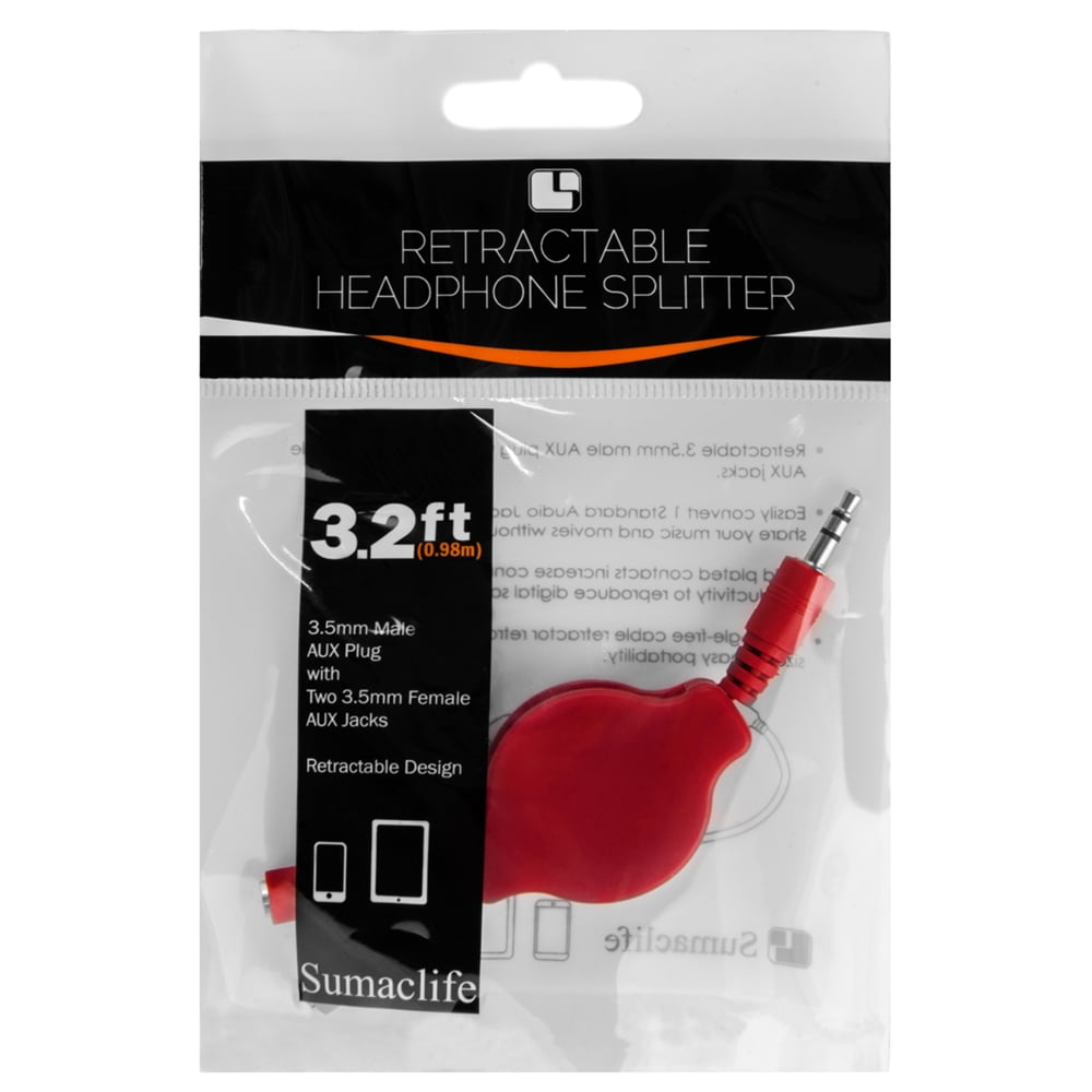 3-Pack Retractable Headphone Splitters – Dual 3.5mm Audio Sharing Cable for Phone, Tablet, Laptop & Computer Travel, Classroom and Famil useUse