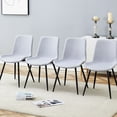 thumbnail image 2 of Light gray linen-cotton dining chair set with anti-slip feet for stable sitting during meals, 2 of 6
