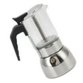 thumbnail image 4 of Glass Moka Pot, Delicious Washable Stainless Steel Heat Resistant Moka Pot Coffee Maker  For Café 200ML, 4 of 8