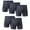 Dark Gray, variant on 5PK Mens Cotton Boxer Briefs Tagless Comfort Flex Underwear With Opening Fly