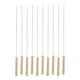 thumbnail image 1 of Brochetas redondas de acero inoxidable para barbacoa, 10 Uds., con mango de madera, 1 of 6