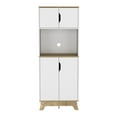 thumbnail image 7 of FM FURNITURE Brussel 2-Door Engineered Wood Microwave Pantry Cabinet in White, 7 of 7
