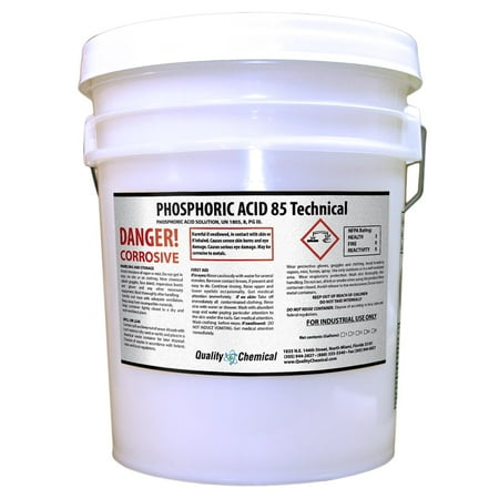 Phosphoric Acid Cleaner - Phosphoric Acid (Tech Grade) - Rust Remover, Metal Cleaner - 5 gallon pail