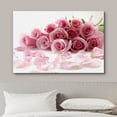thumbnail image 3 of Canvas Prints Wall Art - Bouquet of Beautiful Pink Rose Flowers with Petals | Modern Wall Decor/Home Art Stretched Gallery Wraps Giclee Print & Wood Framed. Ready to Hang - 16" x 24", 3 of 7