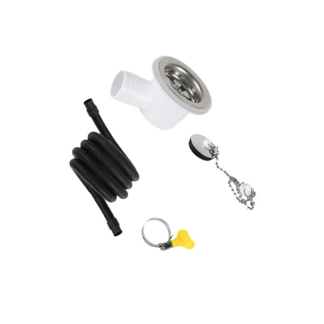 bedienty Sink Waste Drain Plug Hole Angle Fitting Easy to Install Premium for RV with Tube 7.6cm