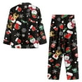 thumbnail image 4 of Suhoaziia Pajamas for Women Set Plus Size Skin Friendly Button Breathable Nightwear 2-Pack Full-length Suit Multi-Season Lounge Wear Size 2XL,Polyester Christmas Reindeer Socks Fall Clothing, 4 of 6