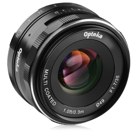 Opteka 35mm f/1.7 HD MC Manual Focus Prime Lens for Sony E Mount APS-C Format Digital