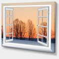 thumbnail image 2 of Open Window to Snowy Sunset - Landscape Canvas Art Print, 2 of 3
