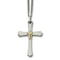 thumbnail image 1 of Collier Croix en Acier Inoxydable 14k avec Diamants 22 Po, 1 of 3