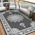 Yamaziot 6'x9' Reversible, Waterproof Outdoor Patio Rug, Plastic Straw
